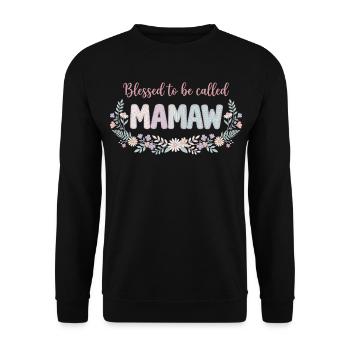Mamaw Oma Blumen Geschenk Süße Oma - Unisex Pullover - Schwarz - Vorne - Alina (178cm) & Michal (187cm)