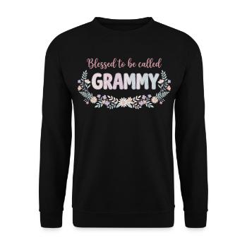 Grammy Granny Flowers Gift Cute Grandma - Unisex Sweatshirt - black - Front - Alina (178cm) & Michal (187cm)