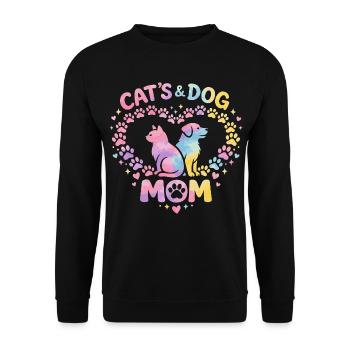 Mommy Cat and Dog Pets Gift Humor - Unisex Sweatshirt - black - Front - Alina (178cm) & Michal (187cm)