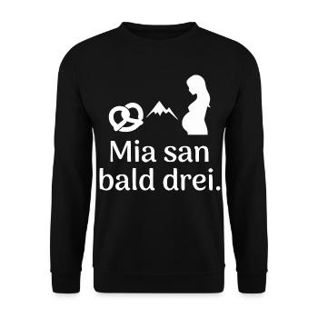 Bayrisch Babybauch - Unisex Pullover - Schwarz - Vorne - Alina (178cm) & Michal (187cm)