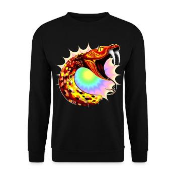 Kosmische Schlange - Unisex Pullover - Schwarz - Vorne - Alina (178cm) & Michal (187cm)