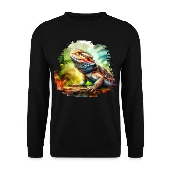 Cadeau dragon barbu - Sweat-shirt Unisexe - noir - Devant - Alina (178cm) & Michal (187cm)