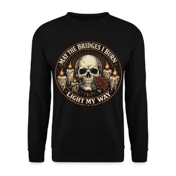 Gothic Skeleton Skull Zitat Rock-Humor - Unisex Pullover - Schwarz - Vorne - Alina (178cm) & Michal (187cm)