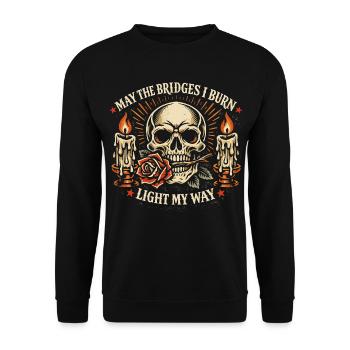 Gothic Skeleton Skull Zitat Rock-Humor - Unisex Pullover - Schwarz - Vorne - Alina (178cm) & Michal (187cm)