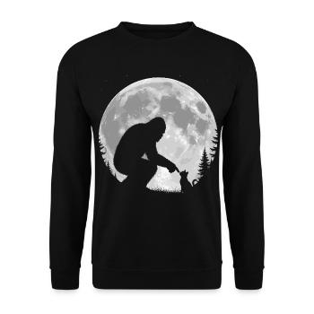 Bigfoot, Cat, Moon, Full Moon, Kitten - Unisex Sweatshirt - black - Front - Alina (178cm) & Michal (187cm)