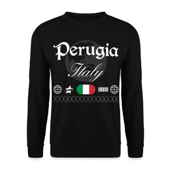 Souvenir de voyage streetwear de Perugia Italy - Sweat-shirt Unisexe - noir - Devant - Alina (178cm) & Michal (187cm)
