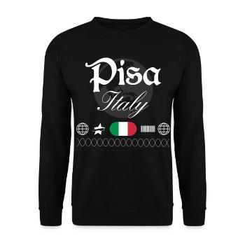 Pisa Italy Streetwear Travel Souvenir - Unisex Sweatshirt - black - Front - Alina (178cm) & Michal (187cm)