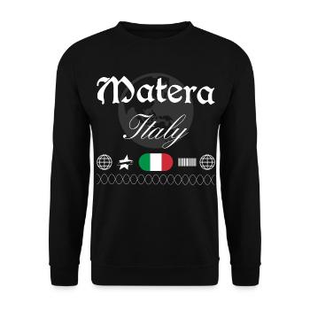 Matera Italien Streetwear Reise Souvenir - Unisex Pullover - Schwarz - Vorne - Alina (178cm) & Michal (187cm)