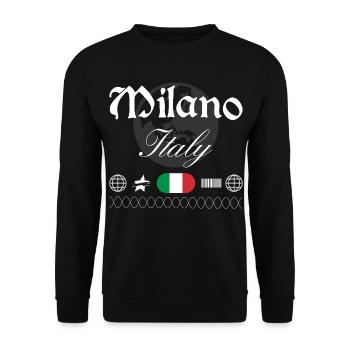 Mailand Italien Streetwear Reise Souvenir - Unisex Pullover - Schwarz - Vorne - Alina (178cm) & Michal (187cm)