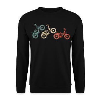 BMX Bike Moves Graphicé dans un style vintage - Sweat-shirt Unisexe - noir - Devant - Alina (178cm) & Michal (187cm)