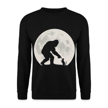 Bigfoot, Cat, Moon, Full Moon, Kitten - Unisex Sweatshirt - black - Front - Alina (178cm) & Michal (187cm)