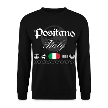 Positano Italien Streetwear Reise Souvenir - Unisex Pullover - Schwarz - Vorne - Alina (178cm) & Michal (187cm)