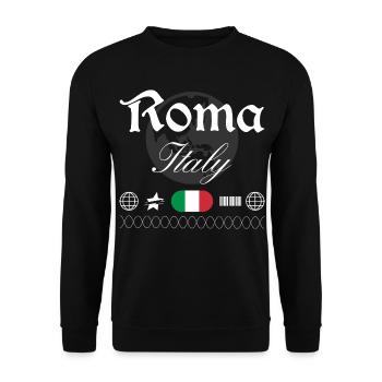 Rom Italien Streetwear Reise Souvenir - Unisex Pullover - Schwarz - Vorne - Alina (178cm) & Michal (187cm)