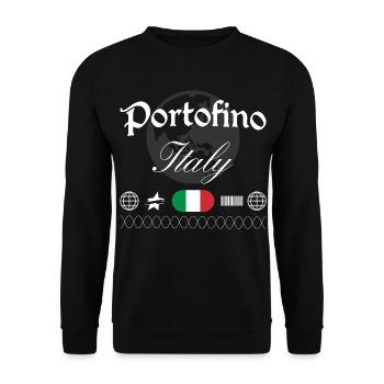 Portofino, Italie, souvenir de voyage streetwear - Sweat-shirt Unisexe - noir - Devant - Alina (178cm) & Michal (187cm)