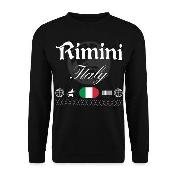 Rimini Italien Streetwear Reise Souvenir - Unisex Pullover - Schwarz - Vorne - Alina (178cm) & Michal (187cm)