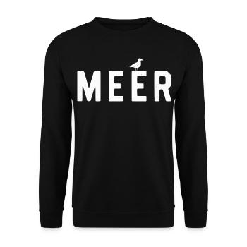 MEER Möwe Minimalistisches Stranddesign Urlaub - Unisex Pullover - Schwarz - Vorne - Alina (178cm) & Michal (187cm)