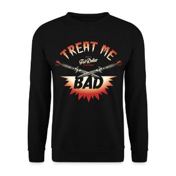 Treat Me Bad – Biker Rock'n'Roll - Unisex Pullover - Schwarz - Vorne - Alina (178cm) & Michal (187cm)