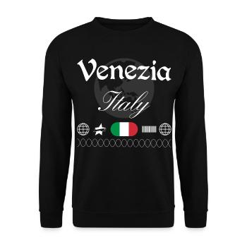 Venedig Italien Streetwear Reise Souvenir - Unisex Pullover - Schwarz - Vorne - Alina (178cm) & Michal (187cm)