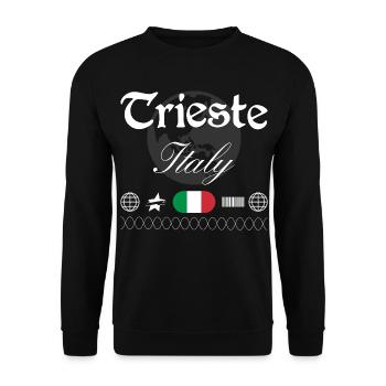 Triest Italien Streetwear Reise Souvenir - Unisex Pullover - Schwarz - Vorne - Alina (178cm) & Michal (187cm)