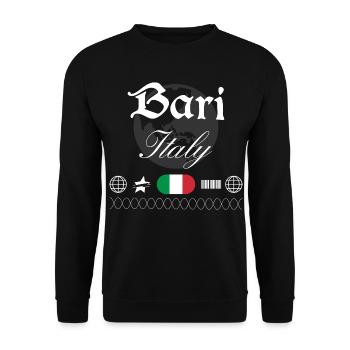 Bari Italien Streetwear Reise Souvenir - Unisex Pullover - Schwarz - Vorne - Alina (178cm) & Michal (187cm)