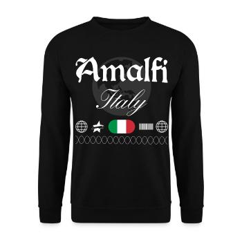 Amalfi Italien Streetwear Reise Souvenir - Unisex Pullover - Schwarz - Vorne - Alina (178cm) & Michal (187cm)
