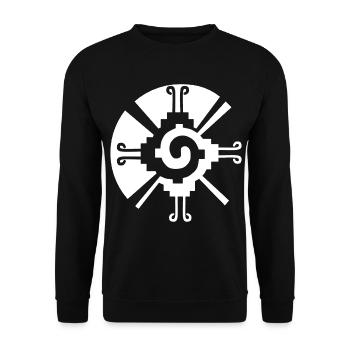 Solar Geometric Pattern (White) - Unisex Sweatshirt - black - Front - Alina (178cm) & Michal (187cm)