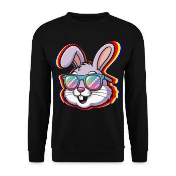 Joyeuse Pâques, douce chasse aux œufs du lapin, œufs de Pâques - Sweat-shirt Unisexe - noir - Devant - Alina (178cm) & Michal (187cm)