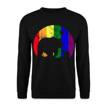LGBT Gay Pride Proud Mama Bear - Unisex Sweatshirt - black - Front - Alina (178cm) & Michal (187cm)