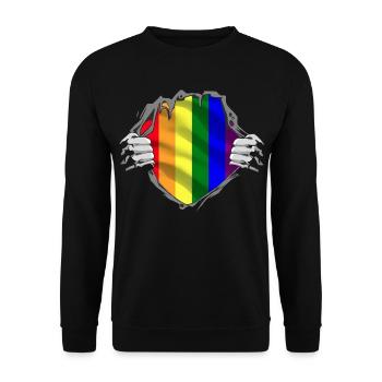 LGBT Flag Gay Pride Month Rainbow - Unisex Sweatshirt - black - Front - Alina (178cm) & Michal (187cm)