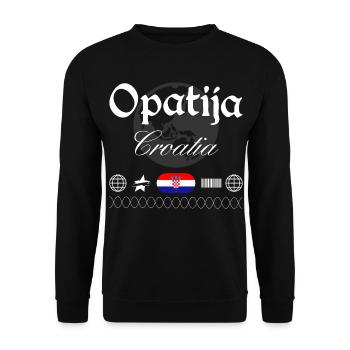 Opatija Kroatien Streetwear Reise Souvenir - Unisex Pullover - Schwarz - Vorne - Alina (178cm) & Michal (187cm)