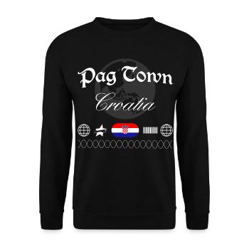 Pag Croatia Streetwear Travel Souvenir - Unisex Sweatshirt - black - Front - Alina (178cm) & Michal (187cm)