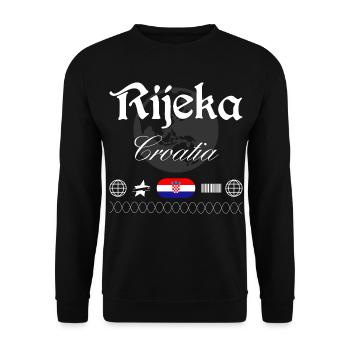 Rijeka Croatia Streetwear Travel Souvenir - Unisex Sweatshirt - black - Front - Alina (178cm) & Michal (187cm)