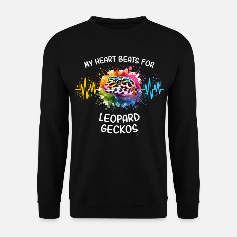 Leopardgecko Herzlinie - Unisex Pullover - Schwarz