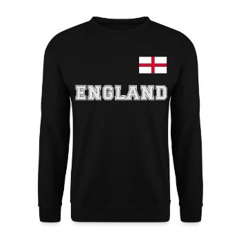 ENGLAND jersey look with flag flag on the chest - Unisex Sweatshirt - black - Front - Alina (178cm) & Michal (187cm)