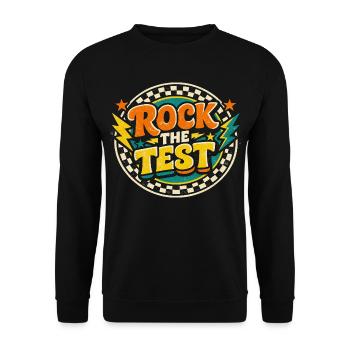 Rock The Test Motivationsschule | Gift Review Pro - Unisex Pullover - Schwarz - Vorne - Alina (178cm) & Michal (187cm)