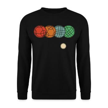 Boccia and Petanque Graphic Boccia Balls - Unisex Sweatshirt - black - Front - Alina (178cm) & Michal (187cm)
