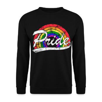 Drapeau arc-en-ciel LGBT de la Fierté Gay - Sweat-shirt Unisexe - noir - Devant - Alina (178cm) & Michal (187cm)