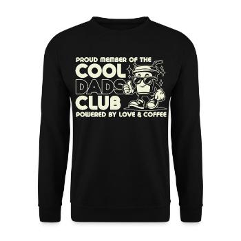 Club des papas cool - Cadeau de fête des pères papa papa - Sweat-shirt Unisexe - noir - Devant - Alina (178cm) & Michal (187cm)