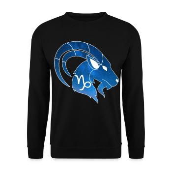 Steinbock und das Universum - Unisex Pullover - Schwarz - Vorne - Alina (178cm) & Michal (187cm)