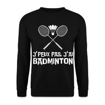 Badminton J'ai Pas Le Temps - Sweat-shirt Unisexe - noir - Devant - Alina (178cm) & Michal (187cm)