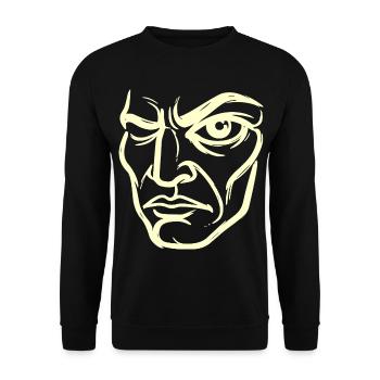Abstract portrait "The Observer" - Unisex Sweatshirt - black - Front - Alina (178cm) & Michal (187cm)