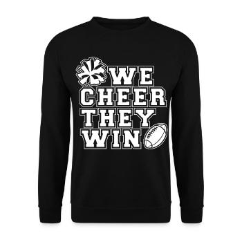 We Cheer Tey Win Cheerleader Sport Retro Stil - Unisex Pullover - Schwarz - Vorne - Alina (178cm) & Michal (187cm)