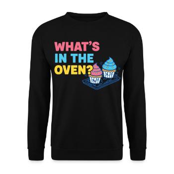 Révélation du sexe : ce qu’il y a dans le four Baby Shower - Sweat-shirt Unisexe - noir - Devant - Alina (178cm) & Michal (187cm)