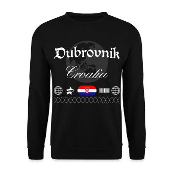 Dubrovnik Kroatien Streetwear Reise Souvenir - Unisex Pullover - Schwarz - Vorne - Alina (178cm) & Michal (187cm)