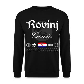 Rovinj Kroatien Streetwear Reise Souvenir - Unisex Pullover - Schwarz - Vorne - Alina (178cm) & Michal (187cm)