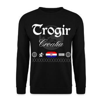 Trogir Kroatien Streetwear Reise Souvenir - Unisex Pullover - Schwarz - Vorne - Alina (178cm) & Michal (187cm)