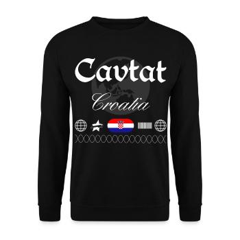 Cavtat Kroatien Streetwear Reise Souvenir - Unisex Pullover - Schwarz - Vorne - Alina (178cm) & Michal (187cm)