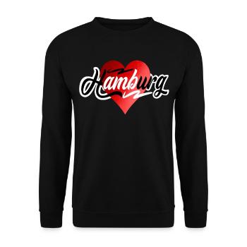 Hamburg  - Unisex Pullover - Schwarz - Vorne - Alina (178cm) & Michal (187cm)