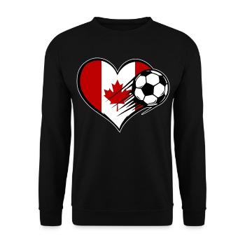 Canada Flag Soccer avec Cœur - Sweat-shirt Unisexe - noir - Devant - Alina (178cm) & Michal (187cm)