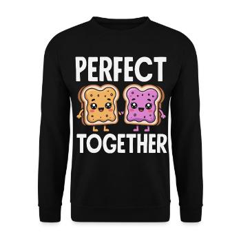 Look Partner Beurre de Cacahuète & Confiture Design - Sweat-shirt Unisexe - noir - Devant - Alina (178cm) & Michal (187cm)